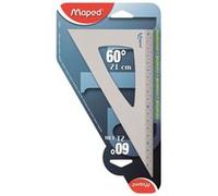 Maped - Équerre de Traçage en Aluminium - Équerre 60° Grand Côté 21 cm - Équerre Scolaire et Professionnelle Solide et Durable