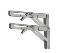Equerre Metal Lot de 2 étagères murales pliables triangulaires à support lourd réglables for banc et table(Stainless 10inch)