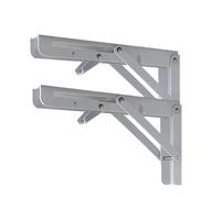 Equerre Metal Lot de 2 étagères murales pliables triangulaires à support lourd réglables for banc et table(White 12inch)