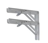Equerre Metal Lot de 2 étagères murales pliables triangulaires à support lourd réglables for banc et table(White 8inch)