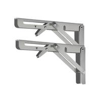 Equerre Metal Lot de 2 étagères murales pliables triangulaires à support lourd réglables for banc et table(Stainless 16inch)
