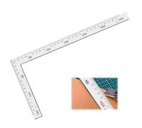 Équerre Métallique 150x300mm en Acier Inoxydable, Équerre de Menuisier à Angle Droit 90°, Double Face avec Échelles Métrique et Impériale pour Bricolage, Construction et Couture