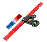 Équerre multifonction 300/400 mm avec niveaux et aiguille à tracer Idéal pour les professionnels du bois et les réparations à domicile Kit de menuiserie