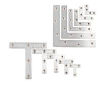 Equerre Murale En Forme De L Connecteur de plaque d'épissure planche bois en acier inoxydable épaissi for meubles(T60X60-4PCS)