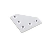 Equerre Murale En Forme De L Lot de 4 plaques jonction à 5 trous, angle 90 degrés, for profilés en aluminium(L5-Silver)