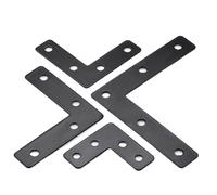 Equerre Murale En Forme De L Plaque de réparation d'angle plate noire, 10 pièces, 40/50/60/80 mm (1,6/2/2,4/3 pouces)(60mm(2.4inch)-10pcs)