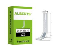 Equerre nervurée 3 pans Alberts - Dimensions 140 x 30 x 72 mm