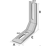 Équerre nervurée à pan coupé SIMPSON - A30xB130xC81x1,5mm - ENPC130/1.5