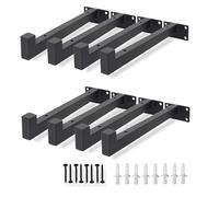 Equerre Packaging Of 8 Elastic Floating Shelf Brackets With 8inch (black) Edges For Rural Industrial Shelves