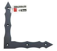 Équerre plate décorative d'angle - Noir - L 90 degrés - Équerre d'angle 200x200x30x3,0 mm