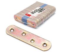 Equerre plate metal 80x20x2,0 mm, 10 pièces, fixation meuble bois metal, plaque perforée acier galvanisé, pattes d’assemblage plates, support droit renfort connexion meubles, Lun Fix