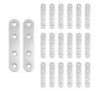 Equerre Plate,Supports d'Angle Plats,20 Pièces Equerre Plate Fixation Inox,Plaques D'assemblage Perforée Plates,Plaques De Raccord,Plaques de Connexion,pour Fixer des Tables,Chaises,Lits,7.6 cm Argent