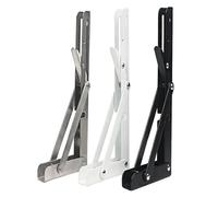Équerre Pliante,2 Pièces Support Console Pliable,Charnière Pliante Élastique En Acier Inoxydable Support,Triangle Shelving Brackets Right Angle Bracket,For Bench Table Shelf (Couleur : Blanc, Taille