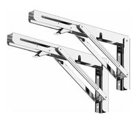 Équerre Pliante 300 mm, Supports d' Étagères Pliants Charge Maximale 120kg, Support Console Pliable en Acier Inoxydable, Equerre pour Etagere Murale (2Pcs)