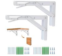 Équerre Pliante 300mm, 2 Pièces Noir Support Console Pliable, Supports D' étagères Pliants Charge, Lourds Support Console Pliable Rétractable,Equerre Etagere, Pour Garage, Cuisine,Chambre