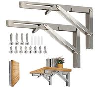 Équerre Pliante 400mm,2 Pièces Support Console Pliable Chargeable 150 kg,Lourds Support Console Pliable,Equerre Etagere Pour Garage,Cuisine,Chambre