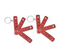 Équerre Pliante ABS Portable 0,5m, 2 Pièces, Règle Pliable avec Anneau Porte - Clés - Durable, Compacte, Idéale pour Menuiserie et Pose de Carrelage (Rouge)