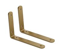 Équerre pour Étagere Dorés,Support D'étagère Flottant,Équerre De Fixation Mural,Support À Angle Droit 90 °,Support De Rayonnage,Meubles en Bois Supports pour Étagères 2 Pcs,15×10cm/5.9in×3.9in