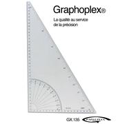 GRAPHOPLEX Équerre Rapporteur 45 à 90° Transparent - 36 cm - Graduation en Millimètres et Degrés - Outil de Précision pour Dessin - Mesure Angle - Incassable - Bureau, Geometrie