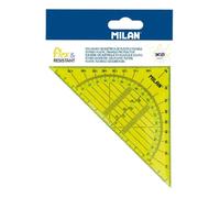 Equerre rapporteur - Géométrie - 14cm - Plastique résistant - Jaune - Milan