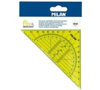 Equerre rapporteur - Géométrie - 14cm - Plastique résistant - Jaune - Milan