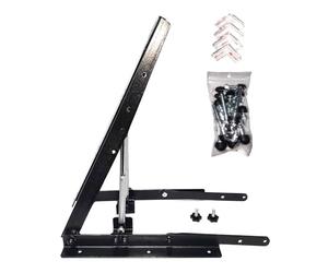 Equerre Support Fixation Mural inclinable 0°/30/45/60° universel avec vérin à gaz, Optimisant le rendement pour panneau solaire de 200/300/400W à fixer au sol, charge sur vérin 22kg avec bracon 30kg