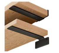 Equerre Thickened Floating Shelf Brackets Wall-Mounted Integrated Invisible L Bracke Space-Saving Furniture Board Support(Black-20CM)