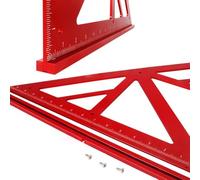 Équerre triangulaire de 30,5 cm pour le travail du bois et la menuiserie, règle métrique et pour échelle impériale avec marquages gravés, aluminium anodisé Al
