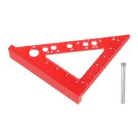 Équerre Triangulaire de Menuisier pour Assemblages à Angle Droit du bois | Aluminium Rouge, Repères Lisibles, Utilisation Simple, Outil Portable pour Planches et Montants en Atelier