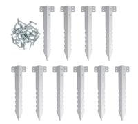 Équerres d'angle pour Jardinières surélevées | 10 Pièces Piquets de Traverse de Chemin de Fer,Support en Métal Robuste Piquets pour Clôture Jardin Bordures Pelouse et Muret
