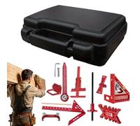 Équerres De Menuiserie - 10 Pièces Jauge de Mesure et Règle de Menuiserie - Kit d'Équerre de Charpente Domestique,pour Travail du Bois Chantier Plancher Garage Extérieur Bricolage