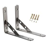 Équerres Étagères, 25cm Supports Équerre d’étagère Murale, Support d'étagère en Angle de 90 Degrés Mural pour Charge Lourde Brace (2 Pcs)