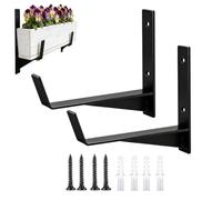 Équerres jardinière fenêtre 2 Pièces Fixations Murales en Métal pour Pot à | Supports muraux jardinières Propriétaires Jardiniers Habitants Paysagistes Balcon Clôture Porche Patio Maison