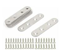 Équerres Plate en Inox 10 Pièces Pattes d'Assemblage Métal Supports Fixation Droits Plaques Métalliques pour Meubles