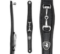 EQUESTRIAN QUEEN Josie Bracelet en cuir avec détails morsures de cheval - Bracelet d'équitation réglable pour femme - Bijou élégant pour les amateurs de chevaux, S, Cuir, Pas de gemme