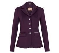EQUESTRIAN QUEEN Jupe de dressage stretch pour femme - Jeunes et femmes - Avec boutons à paillettes or rose - Matière élastique, bordeaux, 42