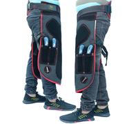 EQUESTRIAN STORE Blacksmith Tablier réglable en cuir de qualité supérieure de 59 cm à 23 pouces - En daim véritable - Pour homme et femme, Black & Red Pipe, 59 cm