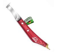 EQUESTRIAN STORE Hoof Knife J2 Lame en acier japonais avec manche en laiton pour surmatelas et poignée de surmatelas - Outil de réparation pour chevaux et vache Hoof Care, Shoeing, Trimming et