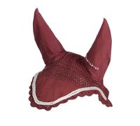 EQUESTRO Bonnet en coton pour sous-selle SS00207 - Boucles d'oreilles doublées en néoprène - Taille Full (Bordeaux)