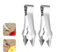 Équeuteur de Fraises et Tomates Décortiqueur de fraises, 2 clips pour enlever les tiges de fruits et légumes, outil de cuisine en acier inoxydable