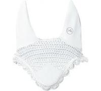 Equi-Thème Bonnet Chasse Mouche Pour Poney "Jump" - Blanc Liseré Blanc Brillant Blanc