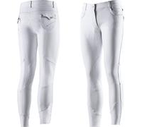 Equi-Theme/Equit'M 979437144 Leo Pantalon d'équitation Unisexe Blanc/Gris à Rayures contrastées Taille Unique