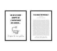 EQUIK PRODUCTS Affiches Toilettes | Décoration Salle de Bain, WC | Poster Minimaliste Toilettes | Affiche Amusante, Drôle, Humoristique (Mots Melangés, Papier Toilette, A4)