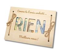 EQUIK PRODUCTS Cadeau Rien | Drôle et Amusant | Cadeau Homme Anniversaire | Enveloppe Argent, Porte Billets (Rien)