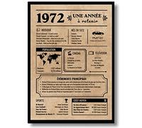 EQUIK PRODUCTS Carte Anniversaire 1972 | Affiche Vintage, Année de Naissance 1972 | Carte de Voeux, Cadeau Original Homme et Femme | Décoration de Fête