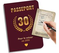 EQUIK PRODUCTS Carte pour 30 ans | Livre d’or et de signatures style passeport | Pour homme et femme | Année 1996 | Voyage dans l’année de naissance (Voyage 1996 • 30 Ans)