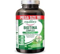 Equilibra Biotine Hautement Dosée 450 mcg, pour les Cheveux et les Ongles, avec Zinc, Cuivre, Sélénium, Extraits d’Ortie, de Millet et de Prêle, Végan, Sans Gluten, Sans Lactose, 180 Gélules