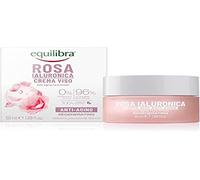 Equilibra Visage, Rose Hyaluronique Crème Visage Anti-âge à Base d'extrait de Rose Damas et d'Acide Hyaluronique, Hydratant et Lissage, Absorption Rapide, Non Grain, 50 ml