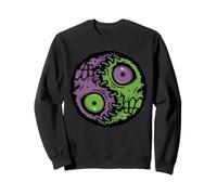 Équilibre des Morts-Vivants : Symbole Yin-Yang Zombie Effrayant Cousu Sweatshirt
