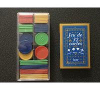 Equilibre et Aventure 1 Jeu de 32 Cartes + 100 jetons : Poker, belote, Piquet, Manille, coinche, Bataille, menteur, soufflette, big up, Jeu des Chevaliers, Maitre du Jeu, biskit, etc